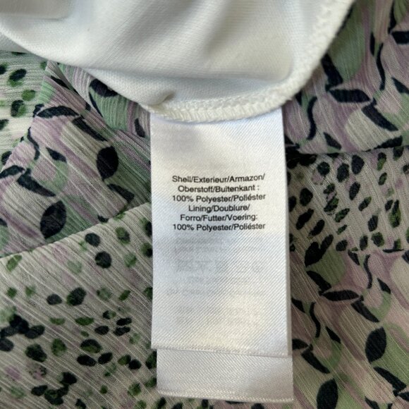 DKNY Womens size 6p Floral Printed Short Sleeves Faux Lined High low Wrap Dress - Picture 15 of 16